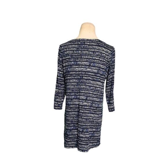 Pure Jill blue printed 3/4 sleeves boat neck top size SP - Picture 10 of 11